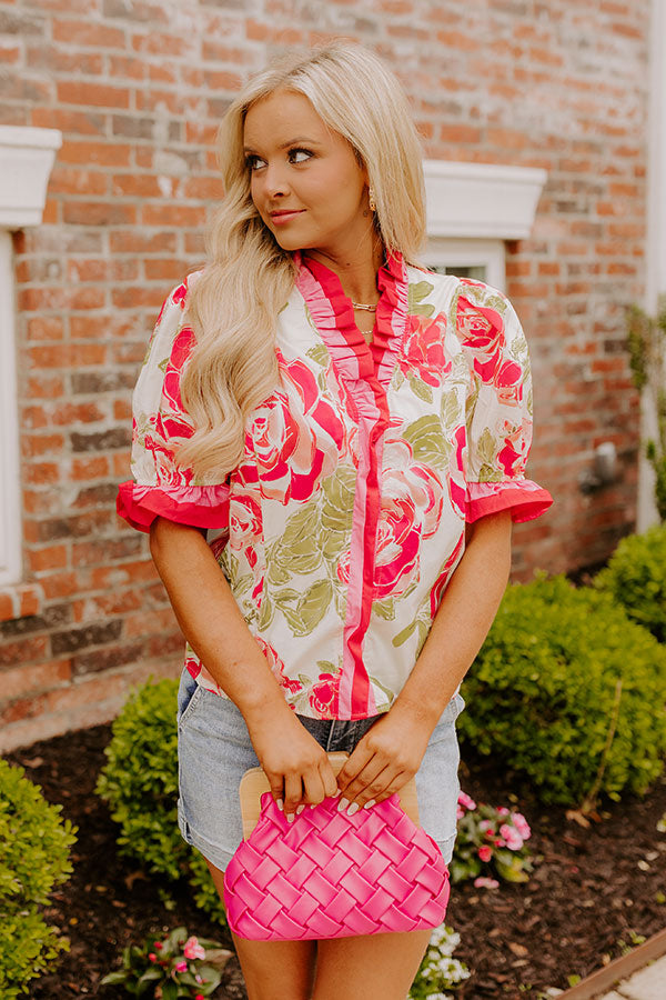 Botanical Garden Stroll Ruffle Top Image 1