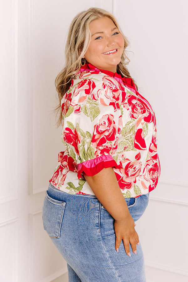 Botanical Garden Stroll Ruffle Top Curves Image 3