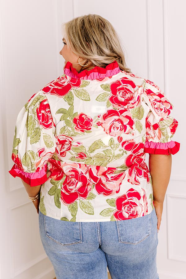 Botanical Garden Stroll Ruffle Top Curves Image 4