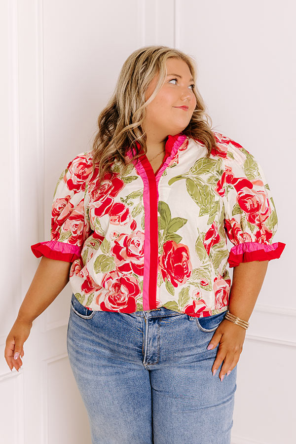 Botanical Garden Stroll Ruffle Top Curves Image 2