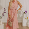 Graceful Moments Button Down Midi Dress in Pink Image - 1