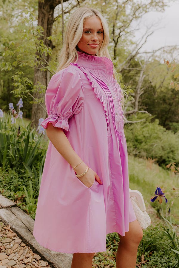Sweet Energy Pleated Mini Dress in Purple Image 3