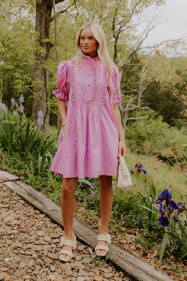 Sweet Energy Pleated Mini Dress in Purple Image 4