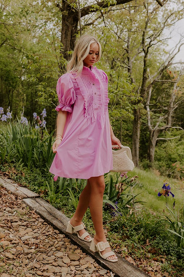 Sweet Energy Pleated Mini Dress in Purple Image 1