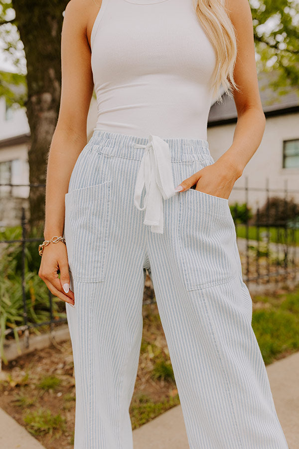 The Paisley High Waist Stripe Straight Leg Pants Image 3