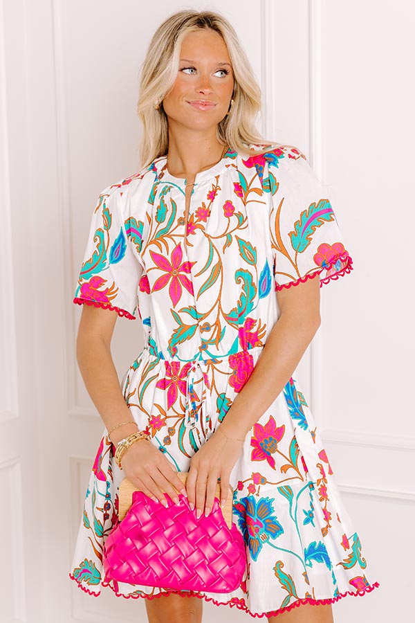 Sip in Style Floral Mini Dress Image 1