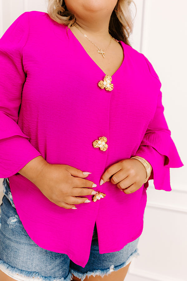 Mojitos On The Patio Shift Top in Fuchsia Curves Image 2