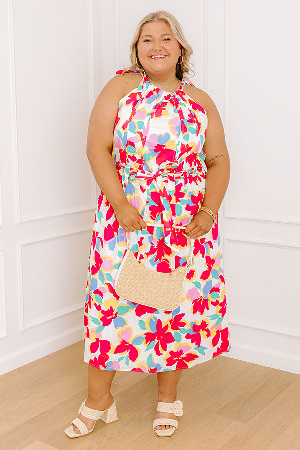 Sunny Disposition Floral Midi Dress Curves Image 1