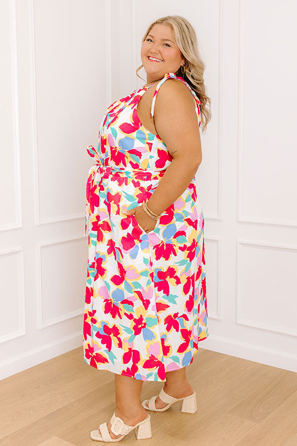 Sunny Disposition Floral Midi Dress Curves Image 3