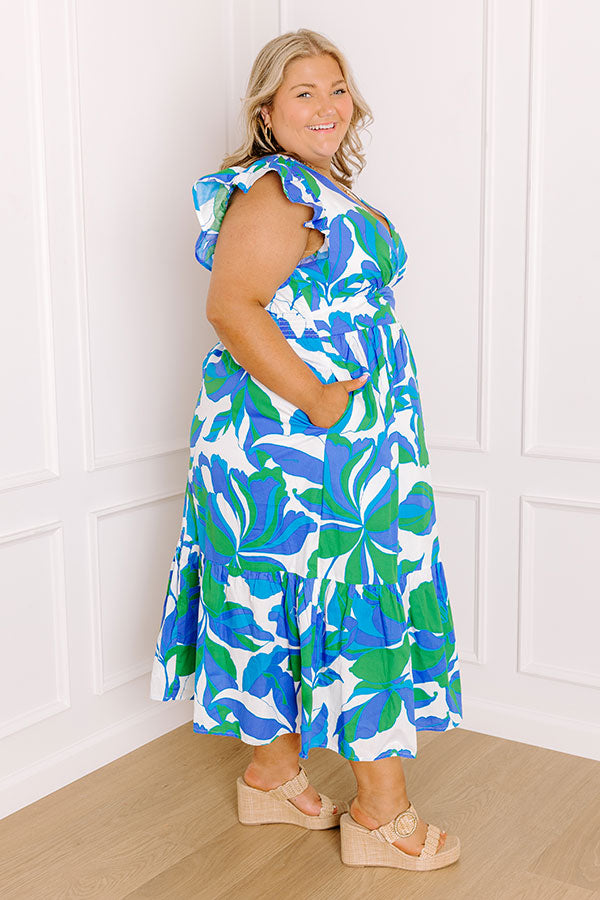 Lover's Lagoon Floral Midi Dress Curves Image 3