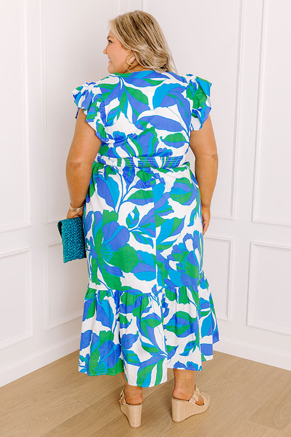 Lover's Lagoon Floral Midi Dress Curves Image 4