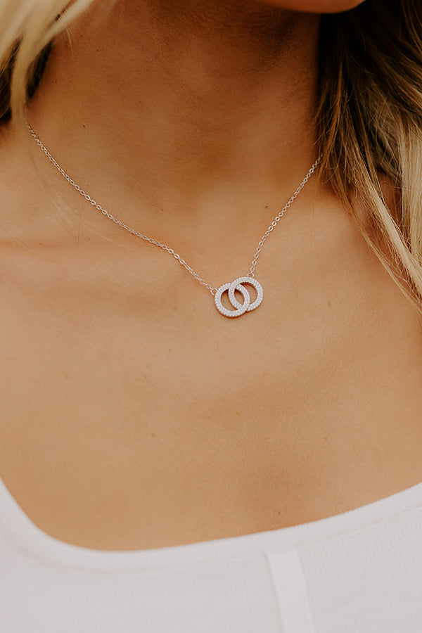 Sweet Smile Cubic Zirconia Necklace in Silver Image 2