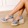 The Madeline Espadrille Wedge in Light Wash Image 1