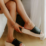 The Quinn Faux Leather Platform Wedge in Black Image 1
