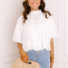 Patio Brunch Gingham Top in White Image 1