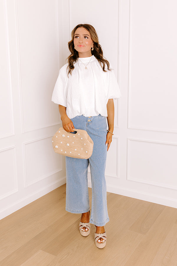 Patio Brunch Gingham Top in White Image 3