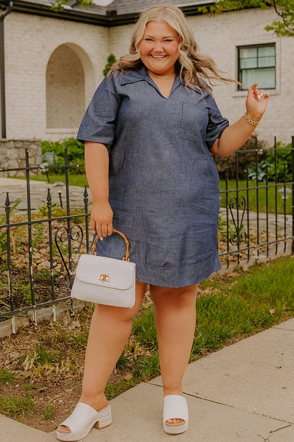 Casual Hangout Chambray Mini Dress Curves Image - 5