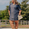 Casual Hangout Chambray Mini Dress Curves Image - 1