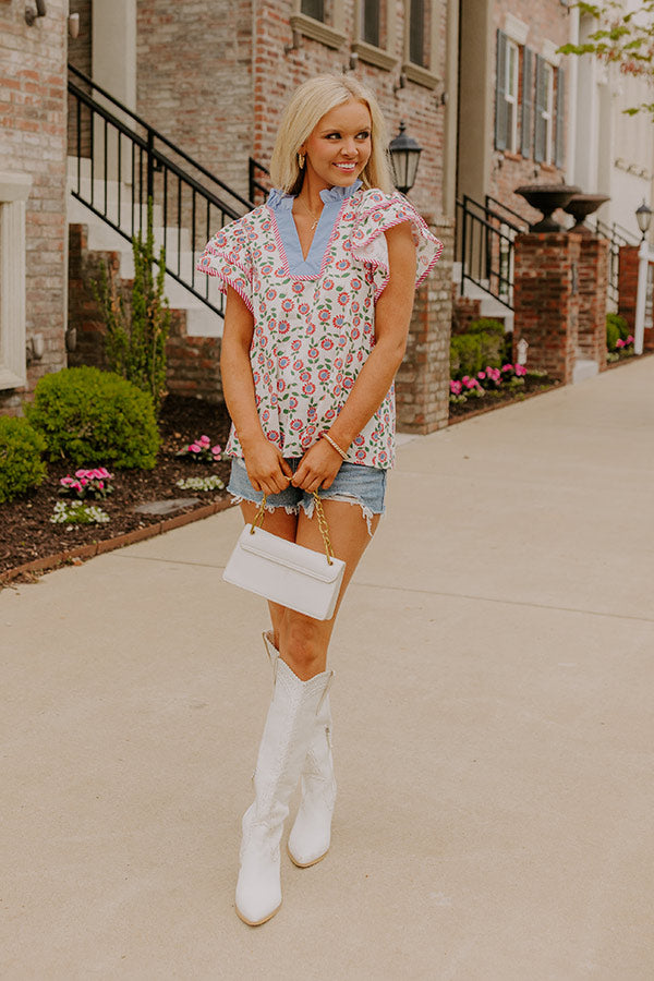Picnic Ready Floral Shift Top Image 1