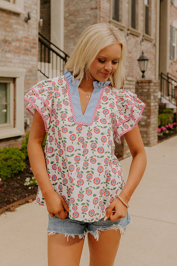 Picnic Ready Floral Shift Top Image 2
