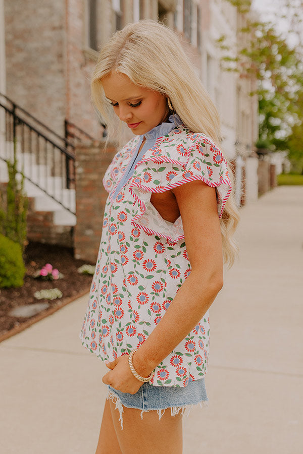 Picnic Ready Floral Shift Top Image 5