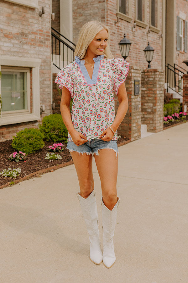 Picnic Ready Floral Shift Top Image 3