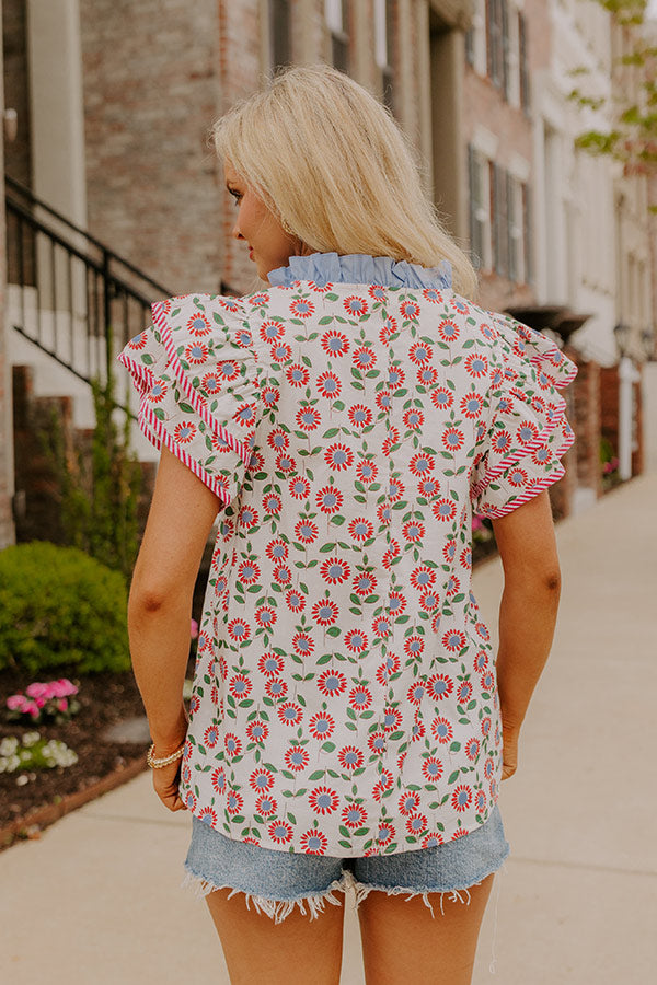 Picnic Ready Floral Shift Top Image 4