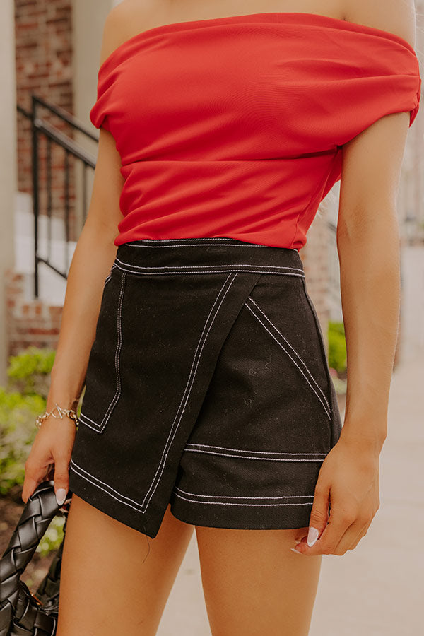 The Zailey High Waist Skort in Black Image 5