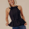 Wine Mixer Peplum Top Image - 1