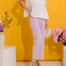 The Lorelai High Waist Pearl Embellished Jean in Lavender Image - 1