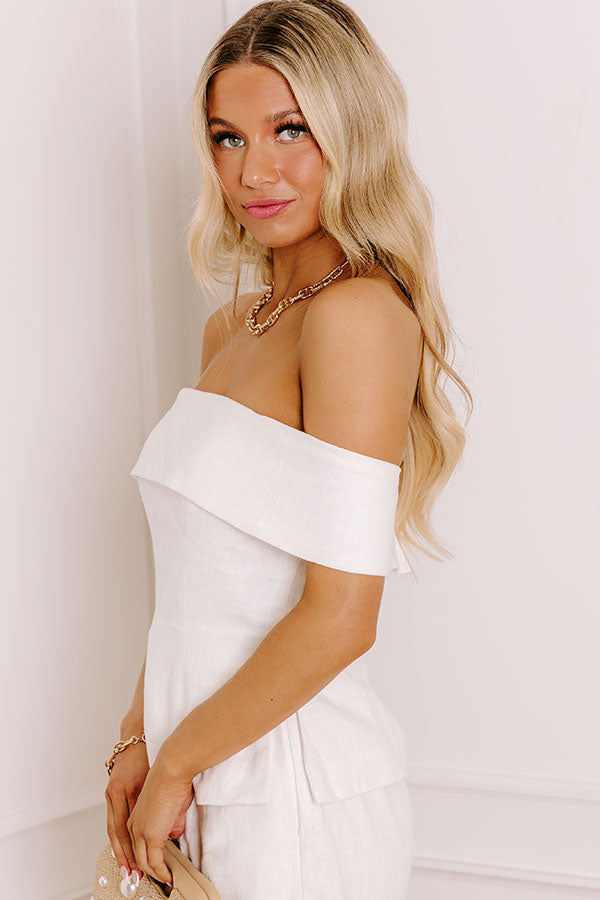 Cosmopolitan Chic Linen Off Shoulder Top Image - 3