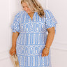 Art Deco Chic Mini Dress in Ocean Blue Curves Image 1