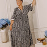 Art Gallery Social Midi Dress in Black Curves Image - 1