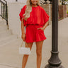 Everyday Chic Bubble Top in Red Image 1