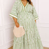 Art Gallery Social Midi Dress in Olive Curves Image 1