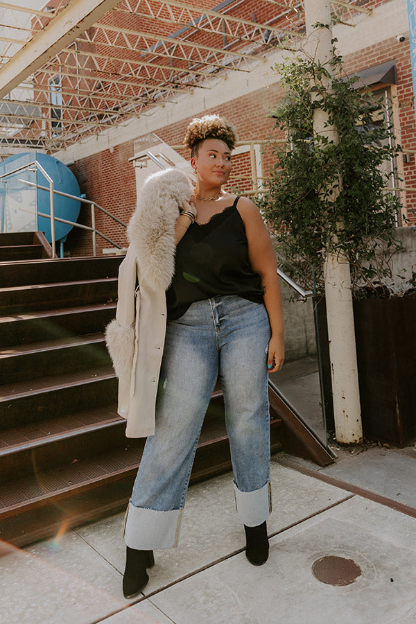 RISEN Ellie High Waist Straight Leg Cuffed Jean Curves Image - 3