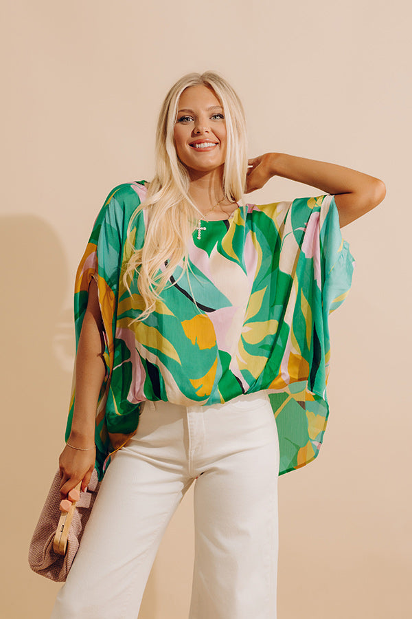 Shades Of Paradise Caftan Top in Green Image - 1