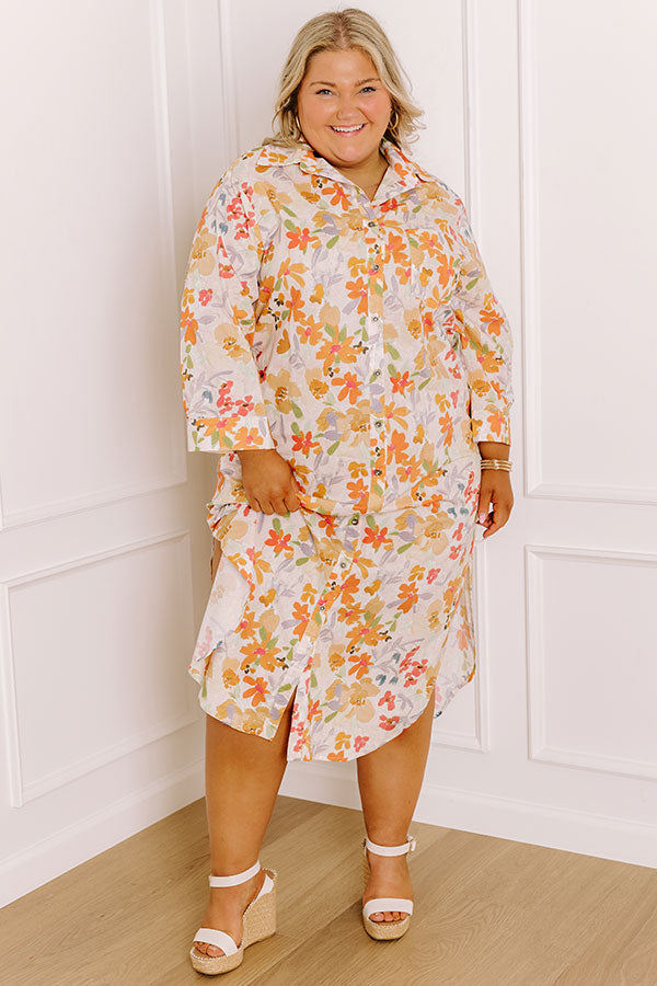 Sunny Views Floral Midi Dress Curves Image 1