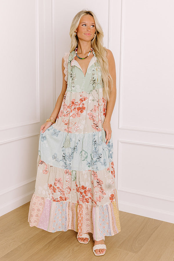 Garden Party Cutie Color Block Maxi Dress Image 1