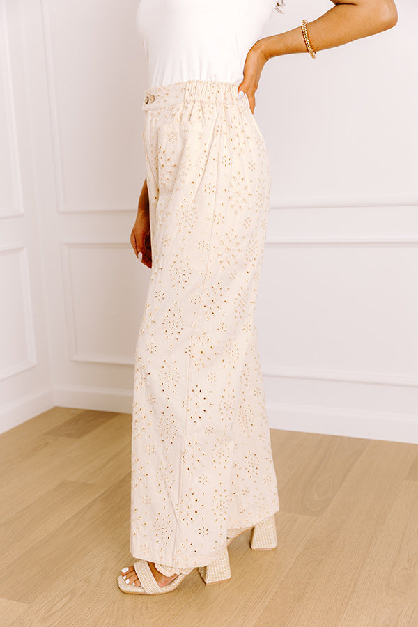 The Tilly High Waist Eyelet Straight Leg Pants Image 3