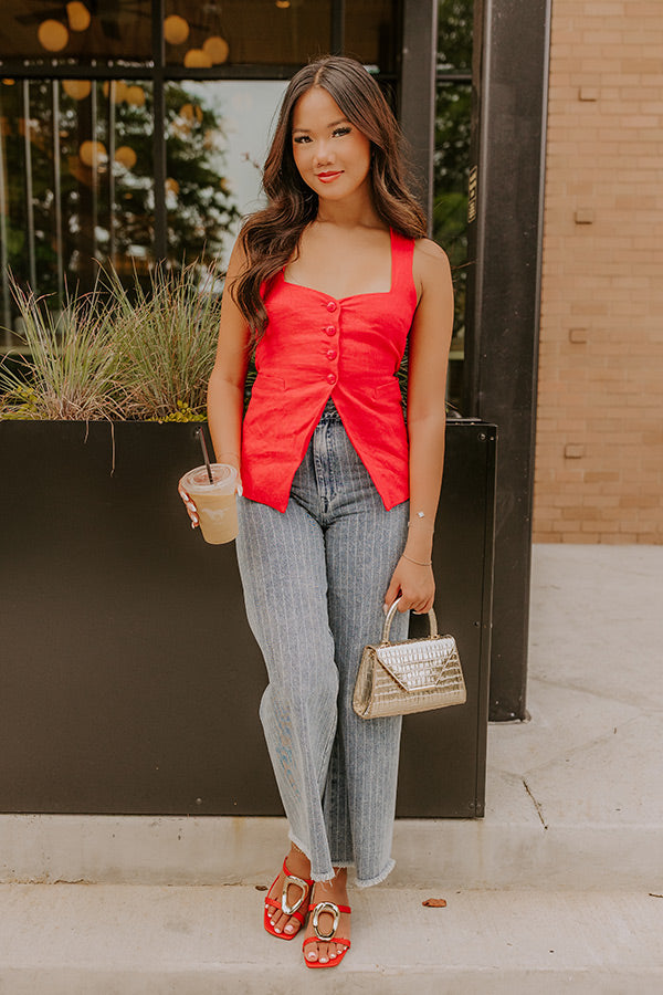 The Brinley Midrise Wide Leg Stripe Jean Image - 2