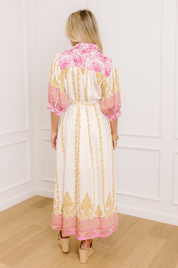 Isles of Scilly Floral Maxi Dress in Pink Image - 4