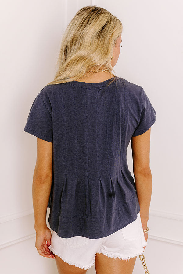 Plot Twist Pleated Top in Navy Image 5