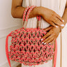 Oceanside Bliss Woven Purse in Coral Image 1