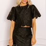 Garden Soiree Floral Jacquard Top in Black Image 1