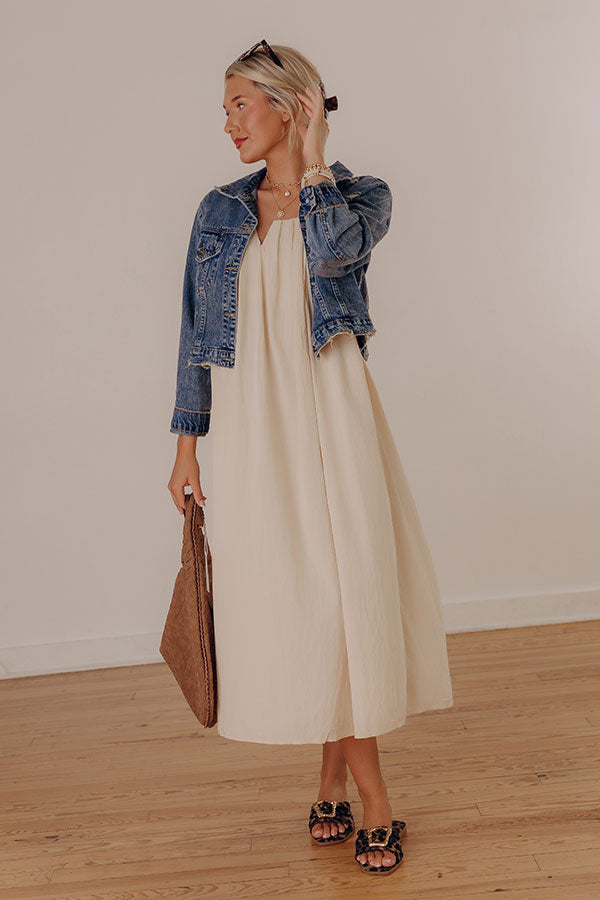 Villa Views Midi Dress in Champagne Image - 2