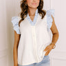 Country Club Brunch Button Down Top Image 1
