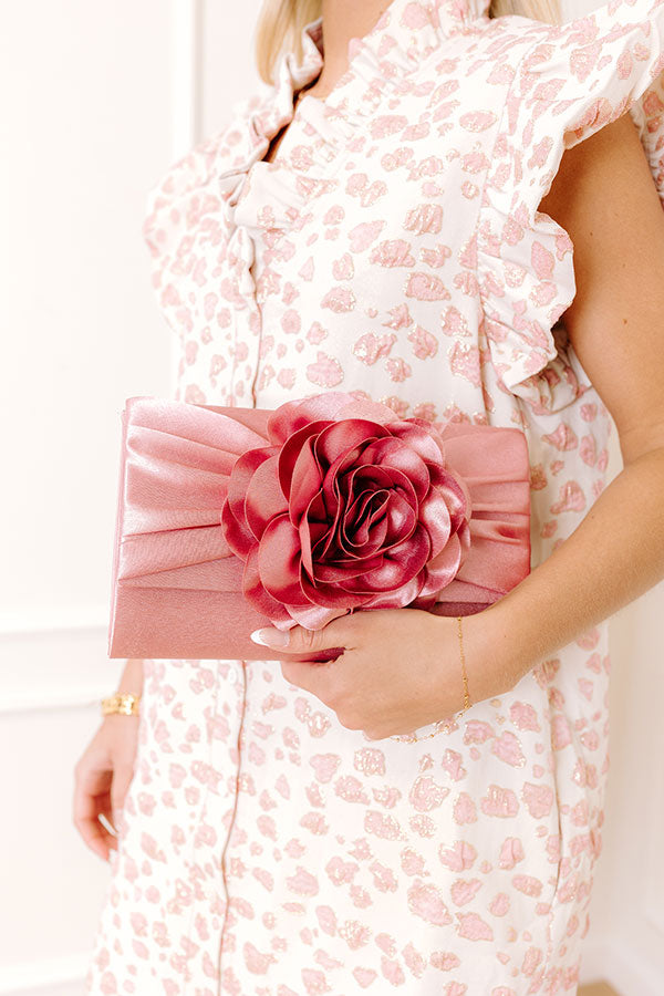 Cocktails First Satin Clutch in Blush Image 2