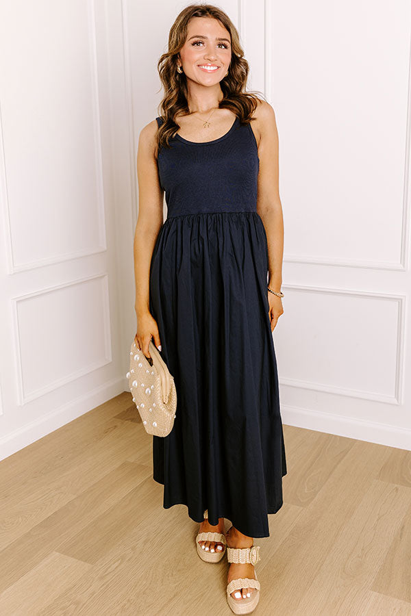 Courtyard Charm Midi Dress in Navy Image 2