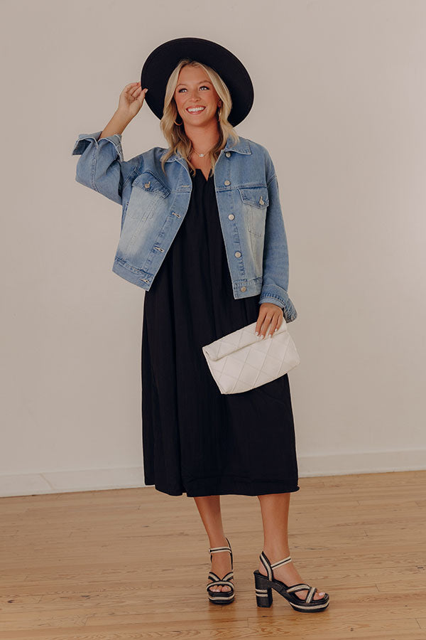 Villa Views Midi Dress in Black Image - 2